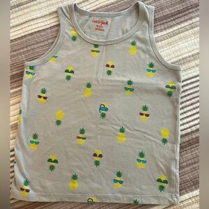 Cat & Jack Boys light grey pineapple tank top Size XS 4/5